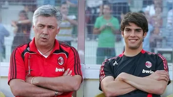 Ancelotti comandou Kaká no Milan e no Real Madrid.