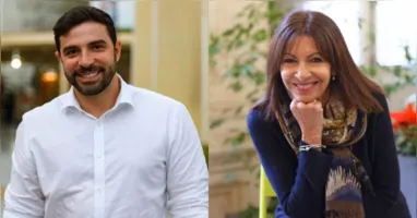 Prefeito de Belém, Igor Normando, e prefeita de Paris, Anne Hidalgo.