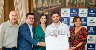 Durante o encontro, Igor Normando apresentou o projeto “Paris N’América”, que integra o programa “Belo Centro”, voltado à requalificação do centro histórico e comercial de Belém.