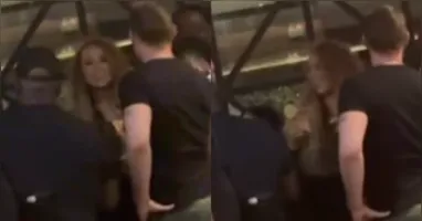 Mariah Carey, foi vista aproveitando a última noite em Belém