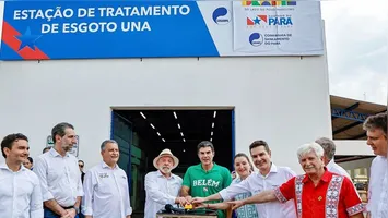Comitiva do presidente Lula, formada pelo governador Helder Barbalho, ministro das Cidades Jader Filho, entre outras autoridades, marcaram a entrega das importantes obras