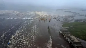 Área afetada pelo terremoto em julho passado