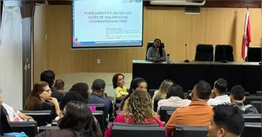 Profissionais de saúde participam de oficina da Sespa sobre vigilância e controle das leishmanioses em Belém.