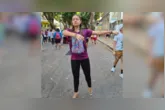 Entre os participantes, a jovem Giovana Nogueira chamou atenção por cumprir sua promessa dançando balé durante todo o trajeto.