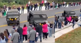 Jipe desgovernado atropela quatro pessoas durante desfile de 7 de Setembro