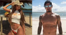 Gabriel Medina e Isabella Arantes em clique compartilhado nas redes sociais: emojis e declarações sutis já conquistam os fãs.