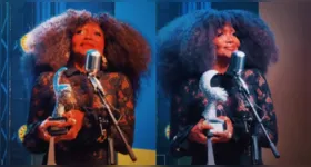 Gaby Amarantos segura o troféu do Prêmio Potências 2025 e dedica a vitória à música feita na periferia de Belém.