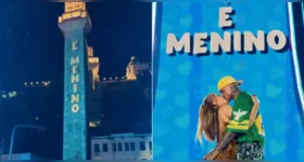 Léo Santana e Lore Improta revelam, nos bastidores do show de 20 anos de carreira, os padrinhos do segundo filho.