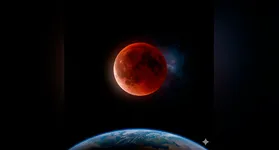 O tom avermelhado da "Lua de Sangue" é resultado da luz solar que, ao atravessar a atmosfera da Terra, é filtrada e refratada.