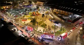 Em Belém, Caravana da Solar Coca-Cola percorre bairros com caminhões iluminados e participação de Papai Noel e Mamãe Noel.