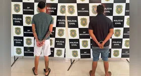 Foram cumpridos mandados de prisão temporária contra Carlos Alberto da Silva Fernandes Filho e Gabriel Silva de Sousa, conhecido como “K7”.