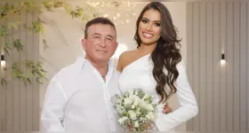 Amado Batista e a miss Calita Franciele se casaram em  março de 2025.