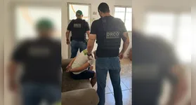 Suspeito de envolvimento em taxa de crime sendo detido pela PCPA