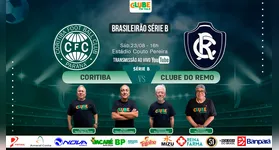 Neste sábado (23), Coritiba enfrenta Clube do Remo pela Série B