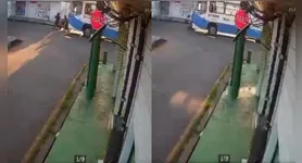 Ônibus da linha Icuí-Presidente Vargas atinge em cheio 4 pessoas que estavam em duas motocicletas paradas no cruzamento.