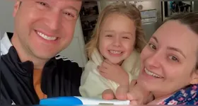 Esposa de Edu Ribeiro, Kátia Santin, está grávida do segundo filho do casal, que já tem a pequena Malu, de 3 anos