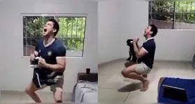 Emocionado, Artur Júnior, filho do ídolo “Rei Artur”, vai às lágrimas ao comemorar o acesso do Remo à Série A após 31 anos.