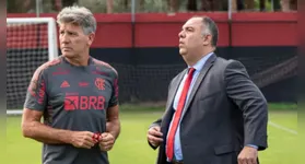 Renato Gaúcho e Marcos Braz, na época de Flamengo