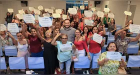 Empreendedoras se inscrevem em cursos gratuitos na sede da Sedcon, em Belém, como preparação para as oportunidades da COP 30.