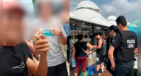 Agentes da Polícia Civil durante ação conjunta em defesa do consumidor e do turista no Ver-o-Peso.