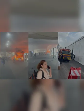 Nas imagems, é possível ver diversas pessoas entre jornalistas, autoridades e outras que trabalham e participam do evento, correndo desesperados de um lado para outro do local.