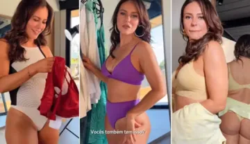 Imagem ilustrativa da imagem Paolla Oliveira prova lingeries para o Réveillon: 'Vou usar todas'