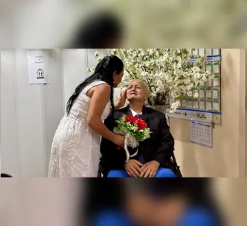 Imagem ilustrativa da imagem Lutando contra o câncer, noivo se casa na UTI do Ophir Loyola