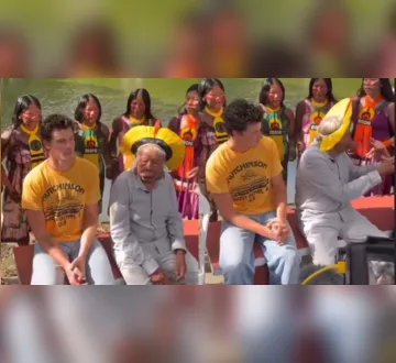 Imagem ilustrativa da imagem VÍDEO: Shawn Mendes e Cacique Raoni se encontram em Belém; veja