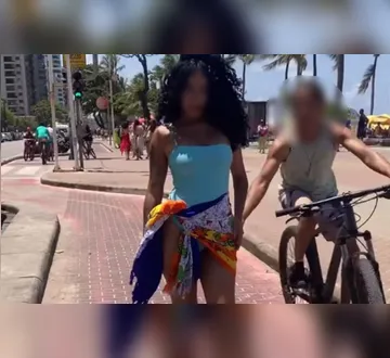 Imagem ilustrativa da imagem Modelo sofre importunação sexual de ciclista durante ensaio na praia