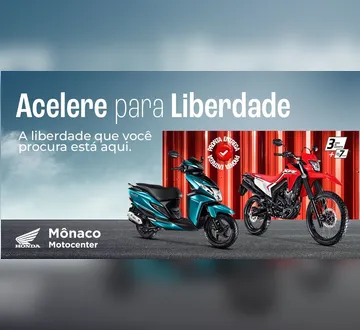 Imagem ilustrativa da imagem ‘Acelere para liberdade’: Mônaco Motocenter tem entrada zero e a pronta entrega