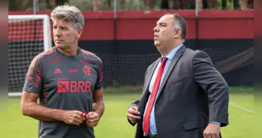 Renato Gaúcho e Marcos Braz, na época de Flamengo