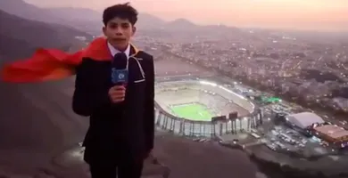 Imagem ilustrativa da imagem Adolescente viraliza ao narrar final da Libertadores em cima de montanha