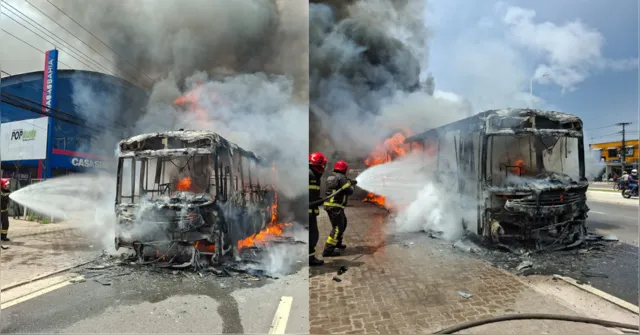 Imagem ilustrativa da notícia Ônibus é destruído pelo fogo na BR-316 nesta quarta, 26