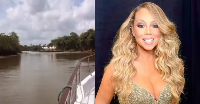 Imagem ilustrativa da notícia Vídeo mostra estrutura dentro do rio para show de Mariah Carey, em Belém