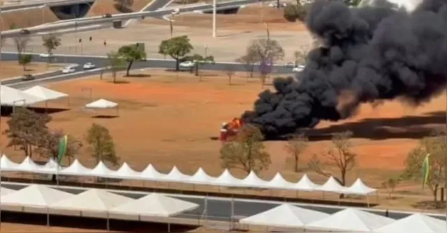 Imagem ilustrativa da notícia Incêndio atinge banheiros químicos próximos ao STF