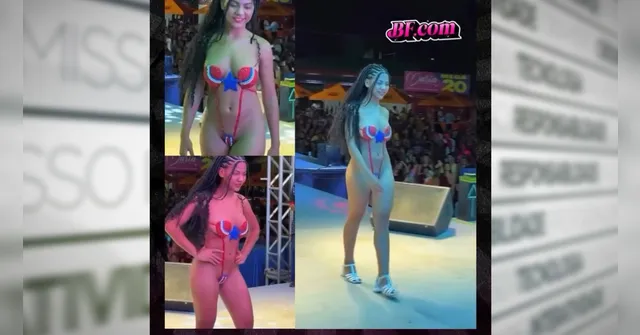 Imagem ilustrativa da notícia Modelo é destaque nas redes sociais com mini look em cores da bandeira do Pará