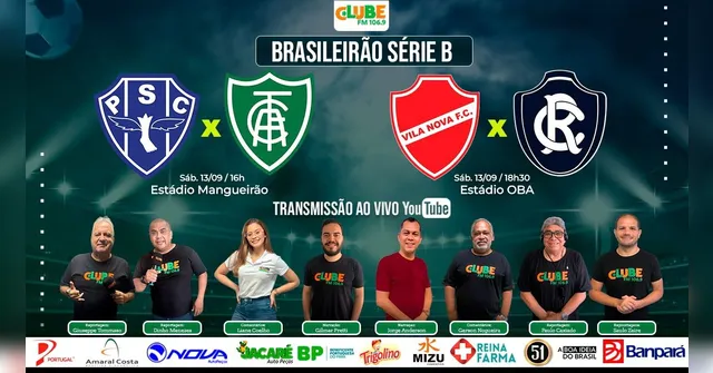 Imagem ilustrativa da notícia Tem jogo na Clube: ouça Paysandu x América-MG