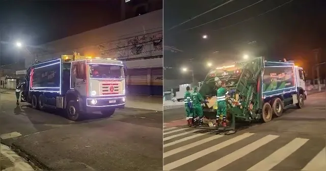 Imagem ilustrativa da notícia VÍDEO: caminhão de lixo é 'confundido' com o da Coca-Cola em Belém