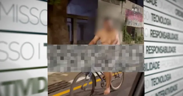 Imagem ilustrativa da notícia VÍDEO: ciclista nu é filmado pelas ruas de Belém na madrugada 