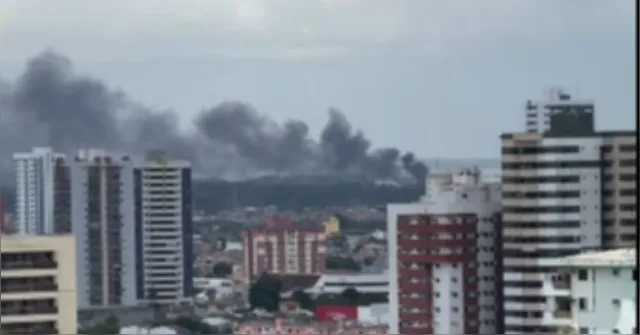 Imagem ilustrativa da notícia Incêndio atinge área próxima à pista do aeroporto de Belém