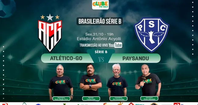 Imagem ilustrativa da imagem Tem jogo no DOL e na Clube: Ouça Atlético-GO x Paysandu