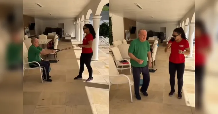 Imagem ilustrativa da notícia Malhando, Renato Aragão desmente boatos de que estaria em asilo
