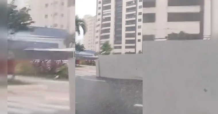 Imagem ilustrativa da notícia Trânsito: temporal derruba parada de ônibus e causa transtorno em Belém