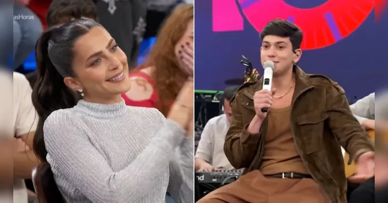 Imagem ilustrativa da notícia Léo Foguete dá "cantada" em Jade Picon no Altas Horas e diverte os fãs