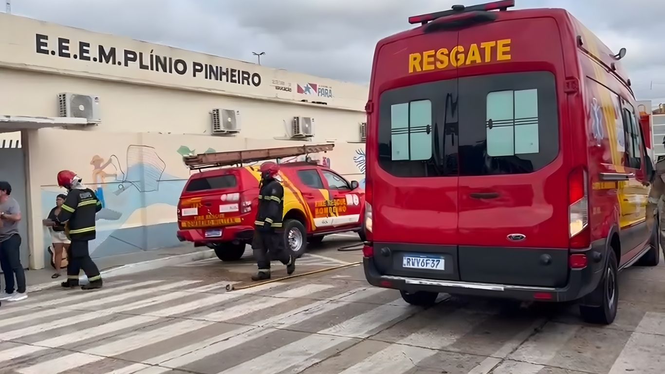 Incêndio mobiliza PM e Bombeiros em escola de Marabá