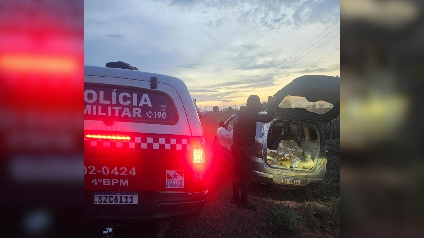 PM apreende mais de 129 kg de drogas e prende dupla na BR-230