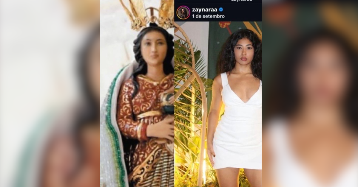 Foto que compara Zaynara à Nossa Senhora de Nazaré gera polêmica
