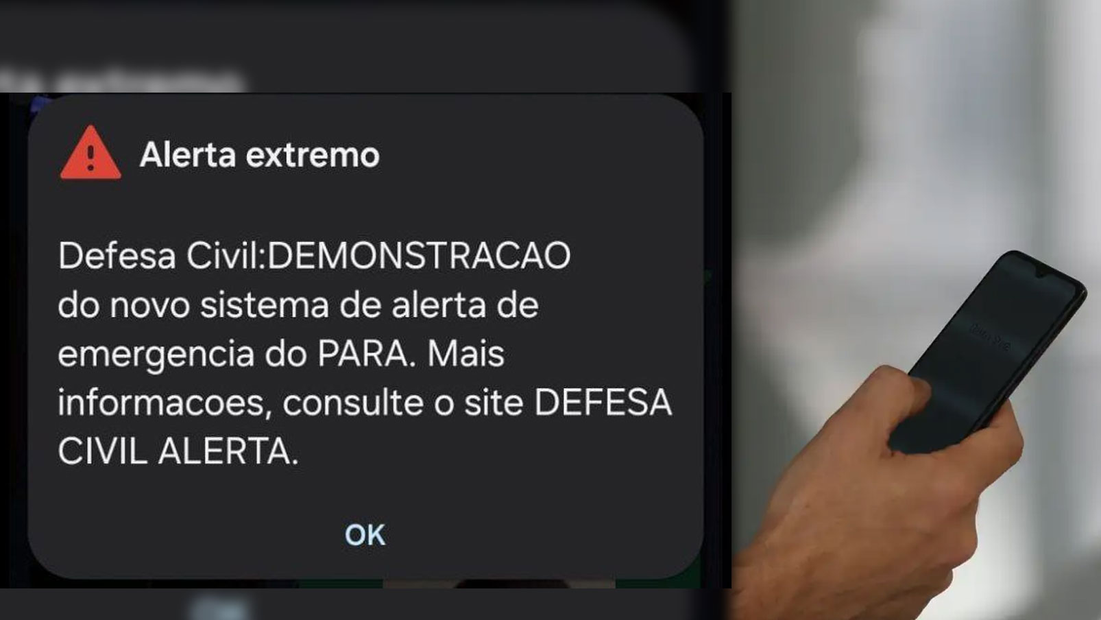 Levou um susto com o alarme no celular? Entenda o alerta da Defesa Civil
