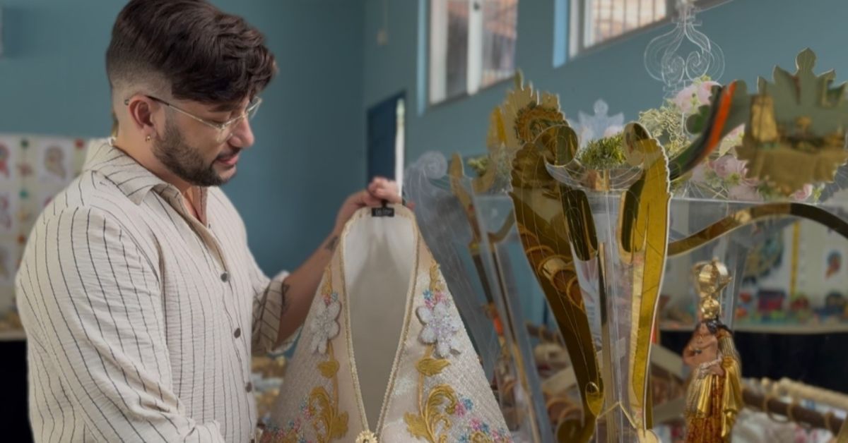 O professor de arte, Raphael Andrade, lidera projeto sobre o Círio e a sustentabilidade.