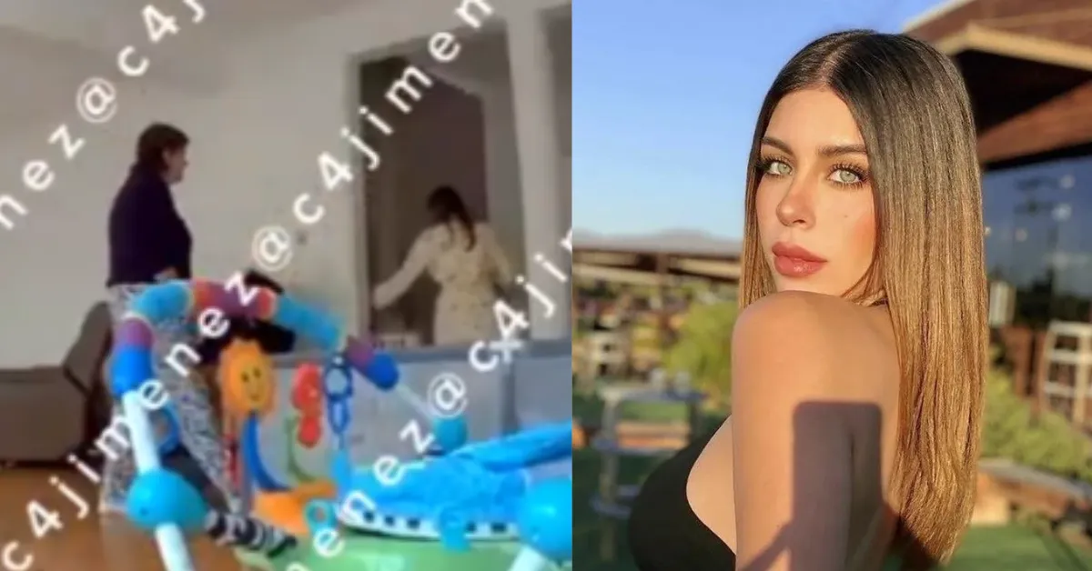 Imagens mostram Carolina Flores Gómez momentos antes de entrar no quarto com a sogra; pouco depois, disparos foram ouvidos no local.